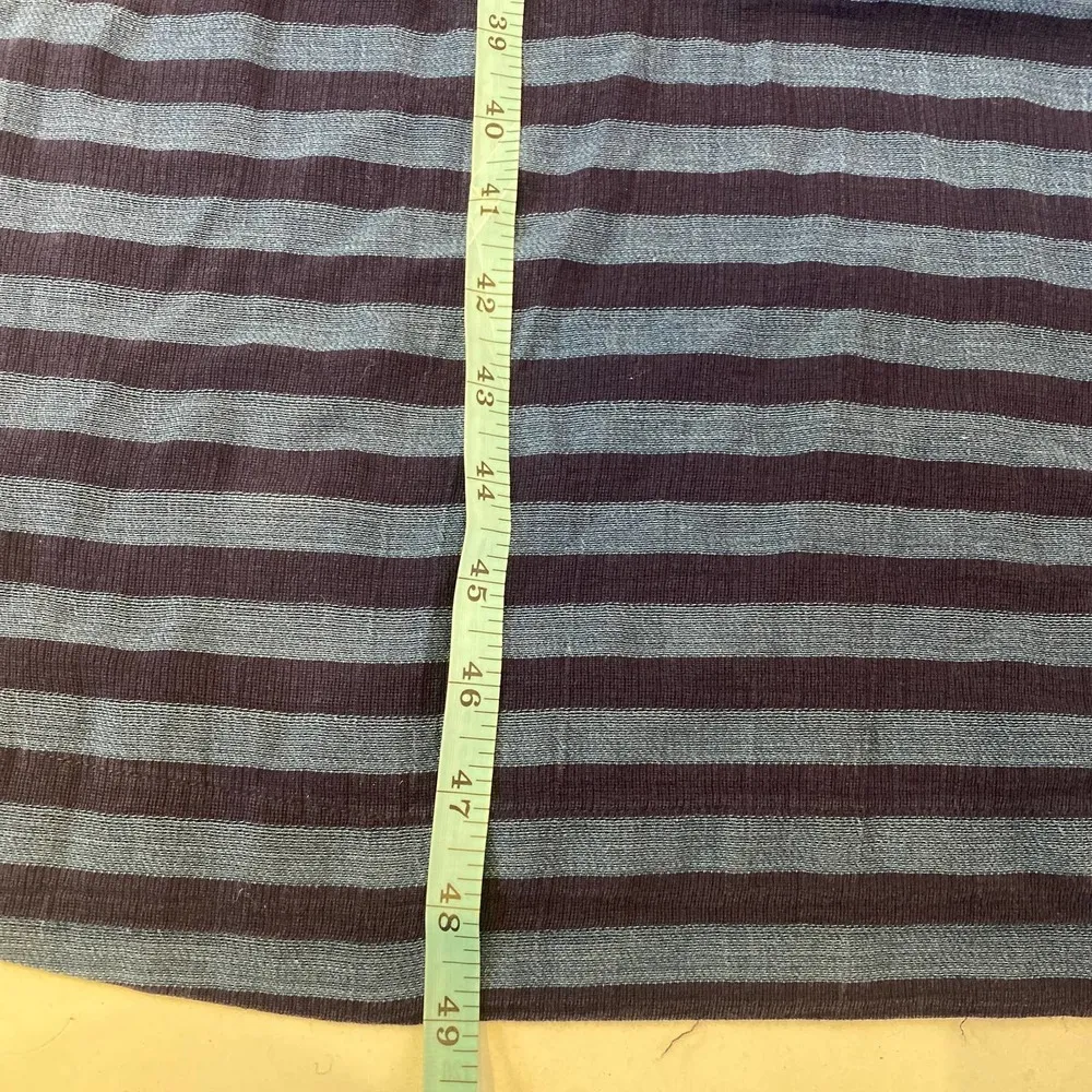 J. Crew Maxi Lightweight Blue Striped Kaftan Dress V-Neck EUC Sz M Cotton - Image 11
