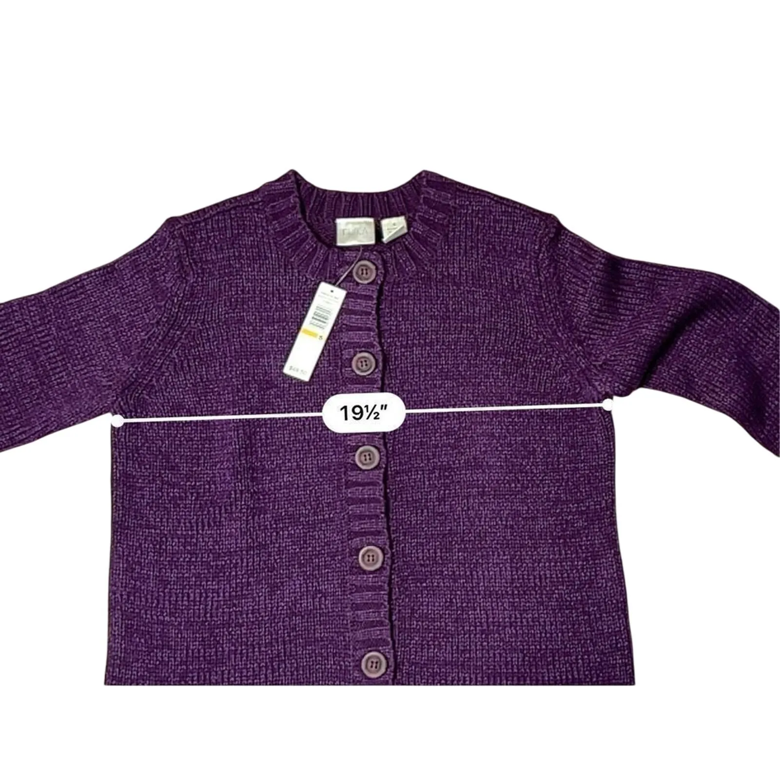 Erika Purple "Black Cherry" Cozy Button Up Cardigan Sweater‎ SMALL NWT Academia - Image 4