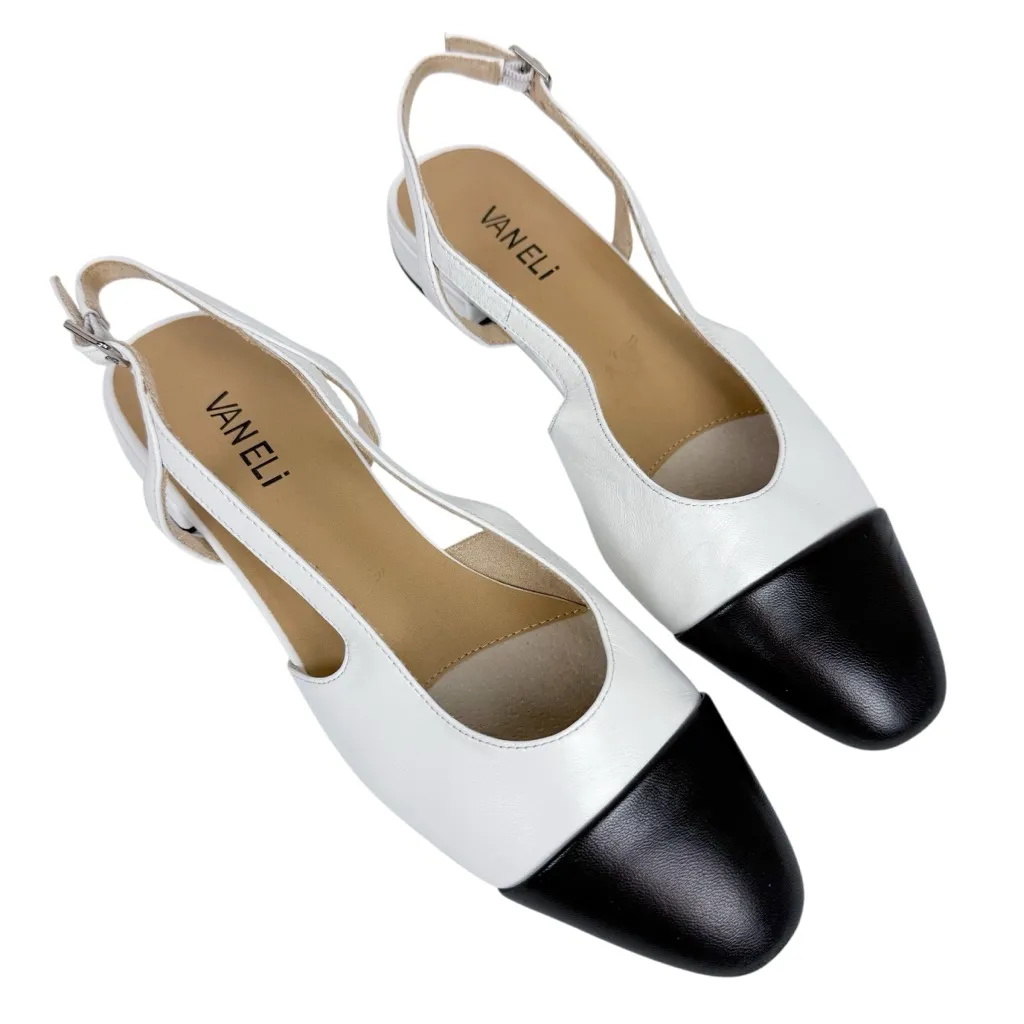 Vaneli Tisha Cap Toe Slingback Flats White Nappa Size‎ 9 - Image 2