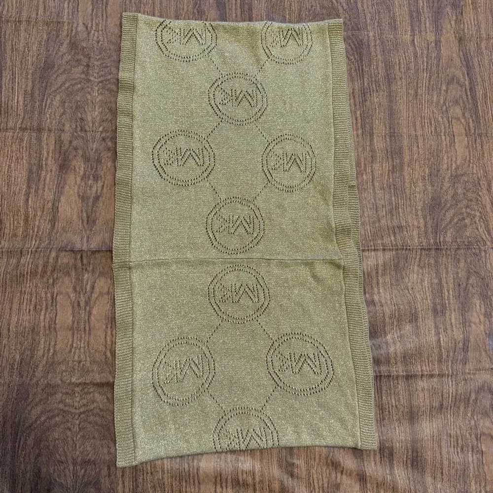 Michael Kors Gold Metallic Wool Blend Infinity Scarf, One Size - Image 2