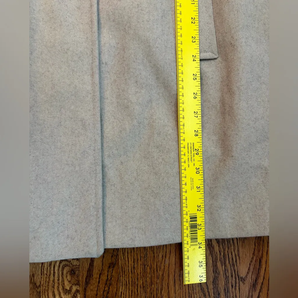 London Fog Wool Blend Mid Length Pea Coat Women’s Size XL
Color: Oatmeal Tan - Image 8