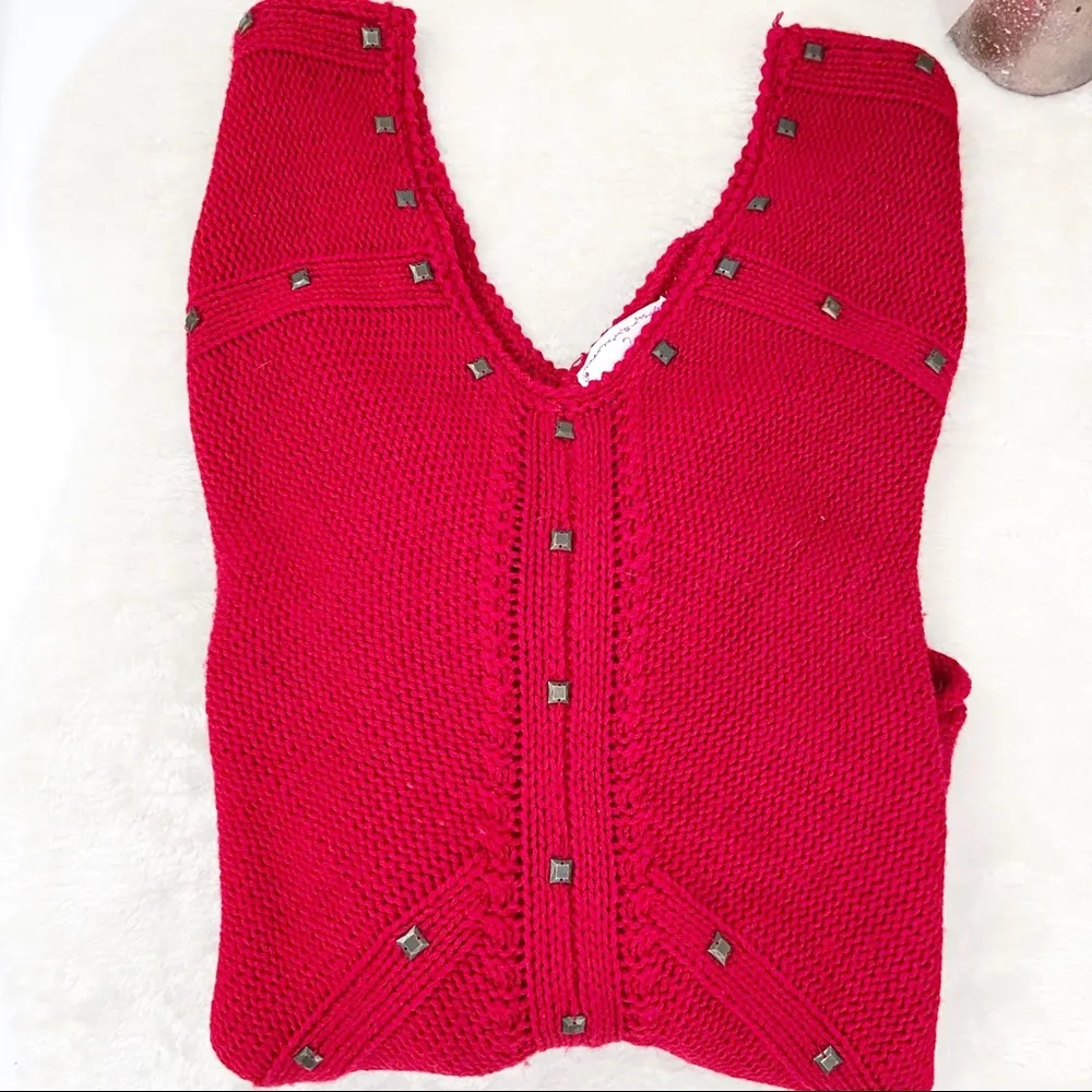 Intrigue Vneckline Studded Chunky Knit Sweater - Image 9