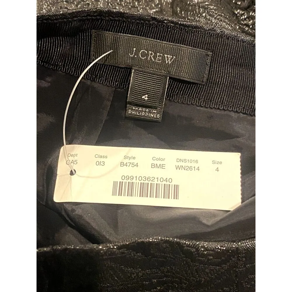 NWT J Crew Matelassé Origami Textured Metallic Lined Mini Skirt Zip Up 4 Grey - Image 7