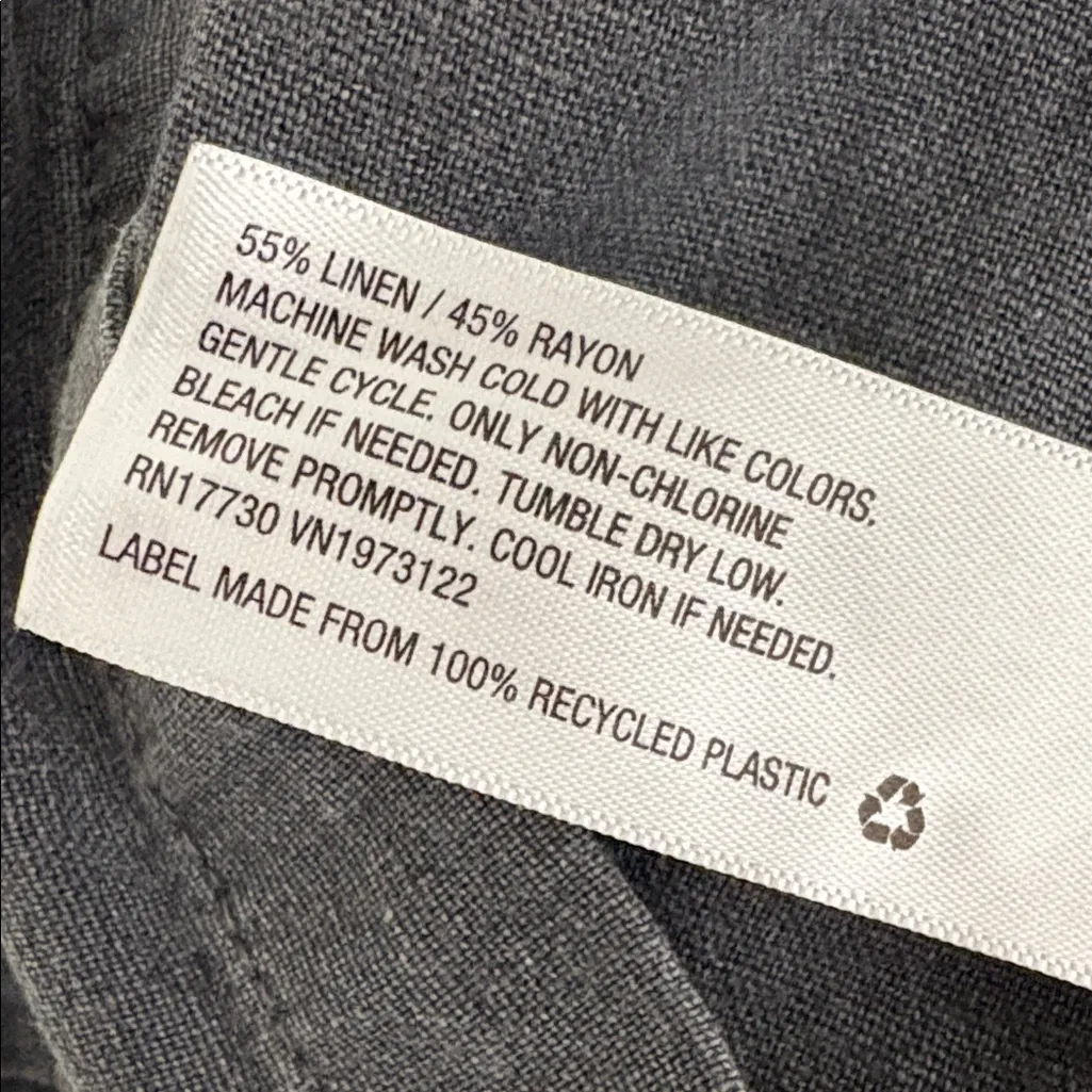 Universal Thread Utility Cropped Jumpsuit Linen Blend Relaxed Fit Gray Size S - Image 11