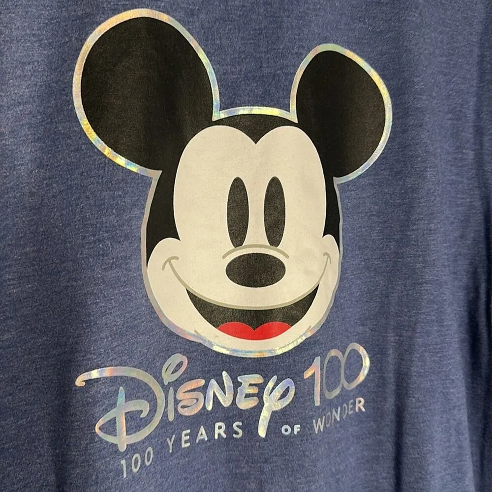 WDW Disney 100 Years of Wonder Anniversary T-Shirt Blue Original Mickey Mouse - Image 5