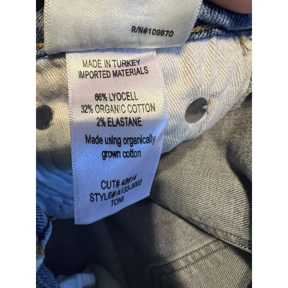 Agolde Jeans Womens 25 Toni Mid Rise Straight Leg Swerve Two Tone Racer Stripe - Image 9