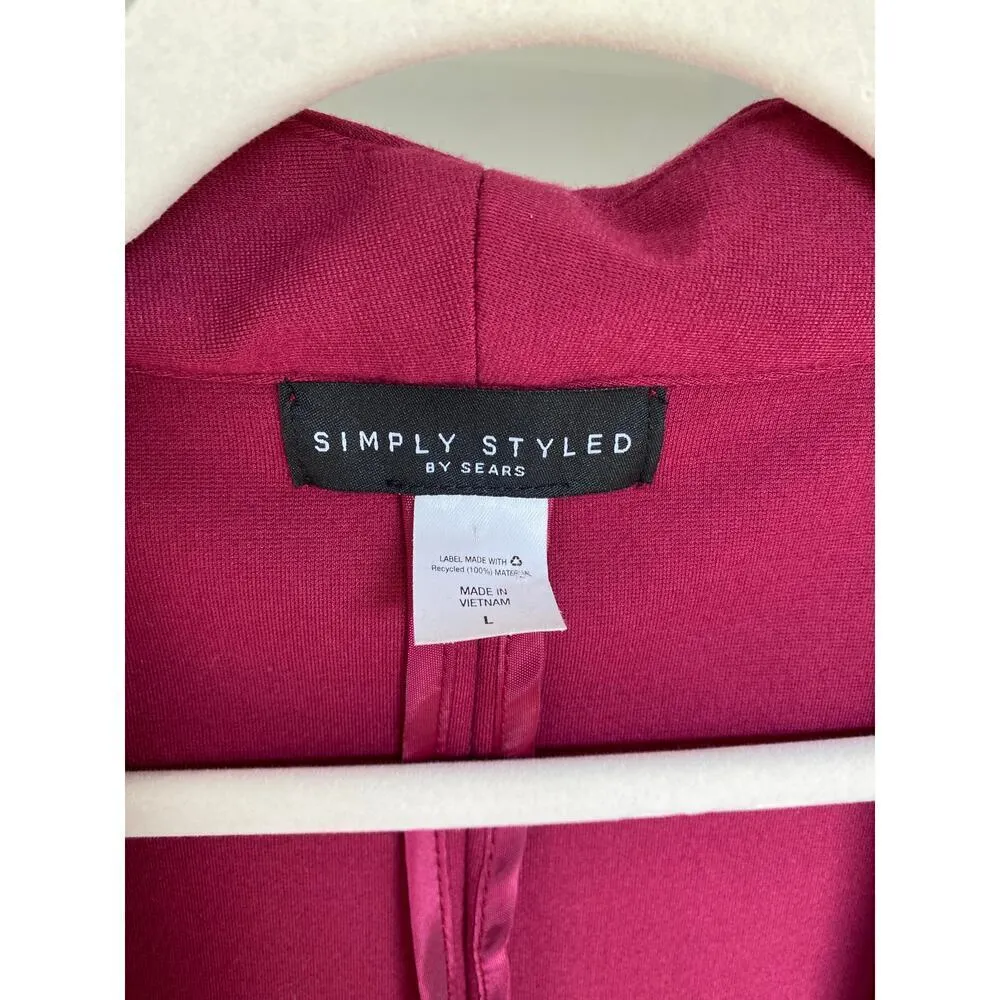 Simply Styled Berry Blazer Feminine Polished Business Professional Autumn Winter Pink Size L - Image 8