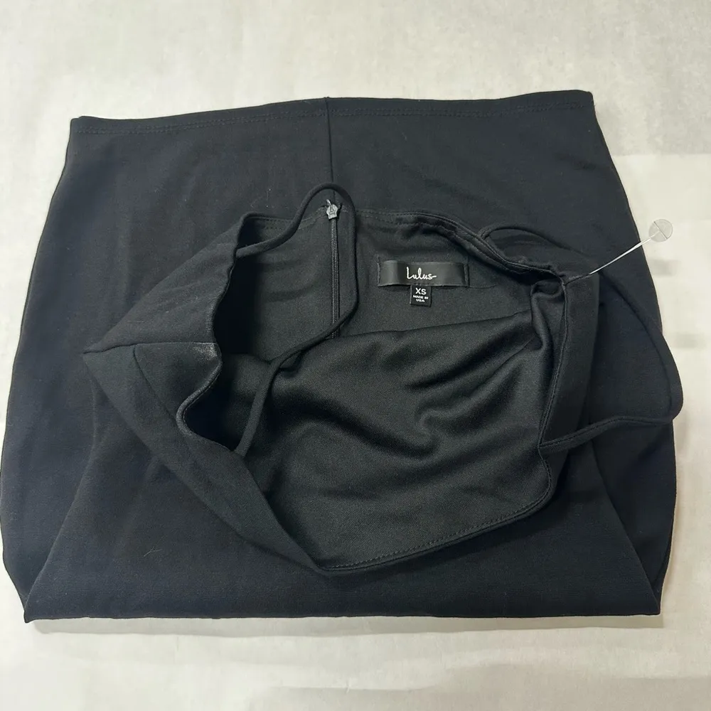 Lulus  Black Pleated Sheath Mini Dress - Image 4