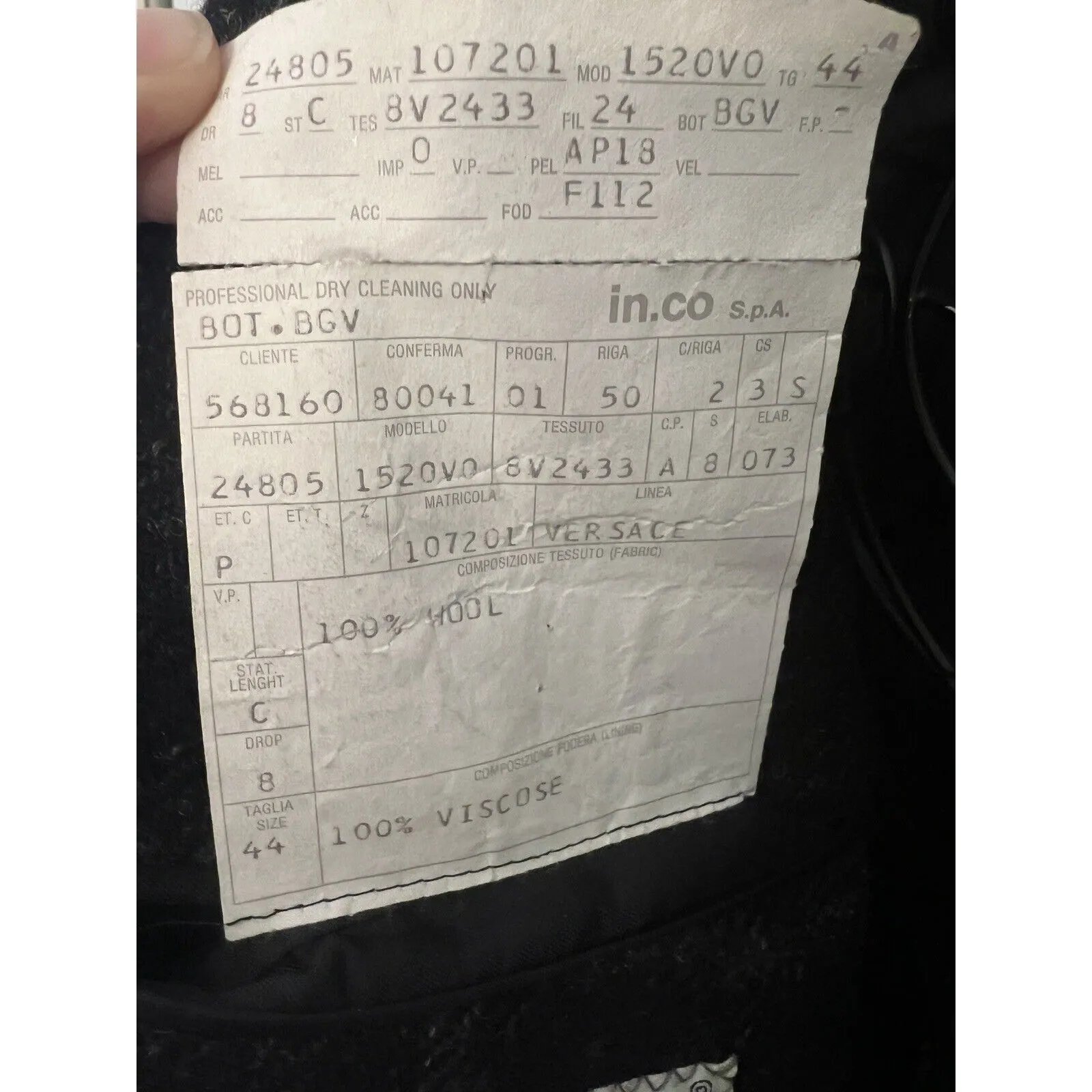 Gianni Versace Blazer Sz 44 Made In Italy Plaid Leather Trim Wool Vtg - Image 4