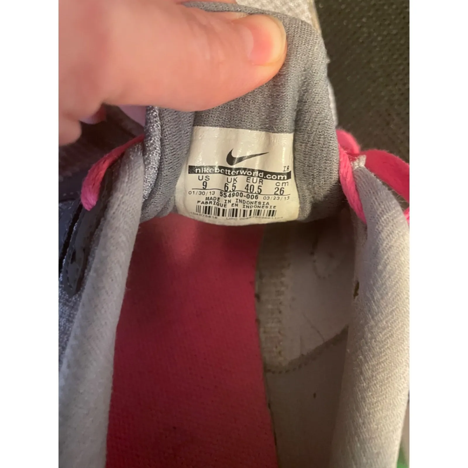 Nike‎ Revolution gray, pink and blue sneakers 9 - Image 5