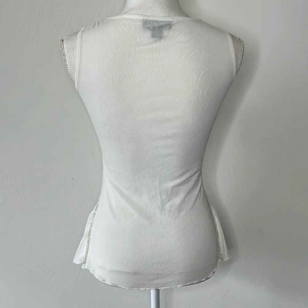 Vintage Y2K Sequin Top White - Image 7