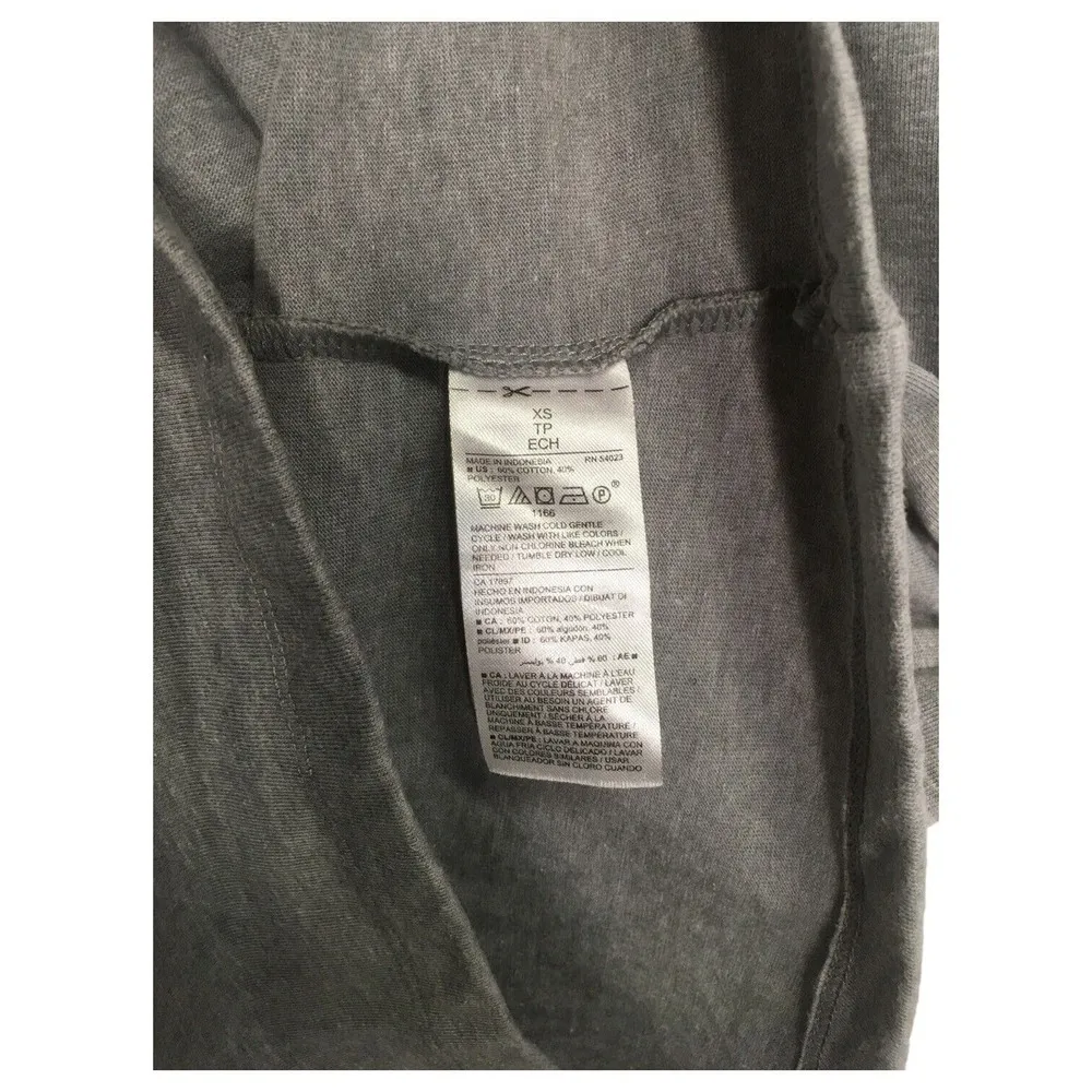 Old Navy Dress Womens XS Shirt Dress Short Ruffle Sleeve Round Neck Heather Gray - Image 3