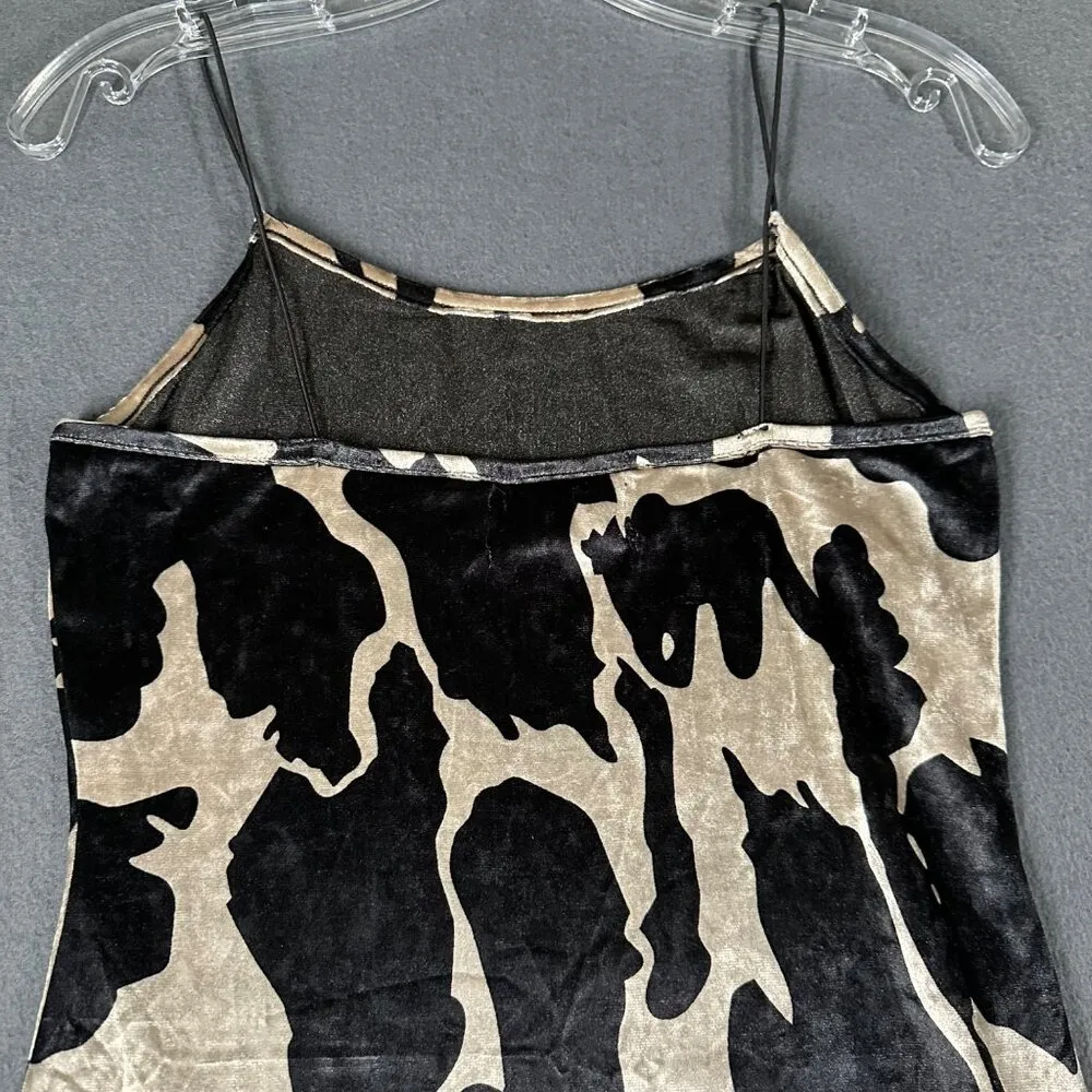 Cider  Womens Small Black Patterned Print Mini Dress Spaghetti Straps Pullover - Image 7