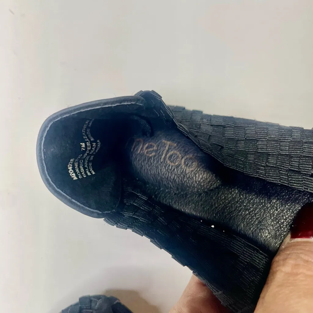 Me‎ Too Black Textured Slip-Ons - Image 3