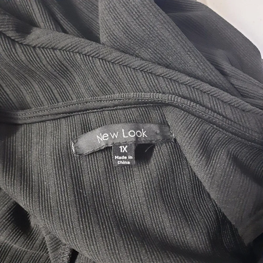 New Look Dress Women 1X Black Long Sleeve Cold Shoulder Quarter Zip Bodycon - Image 7