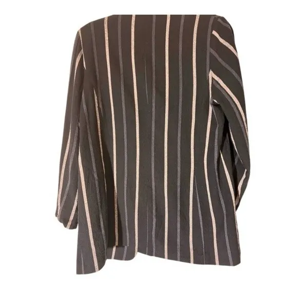 Promesa Blazer Open Front Black Stripped 100% Cotton Women's Small‎ - Image 2