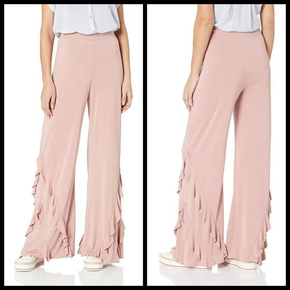 BB Dakota 💕💕 Wide Leg Modal Ruffle Pants Blush - Image 4