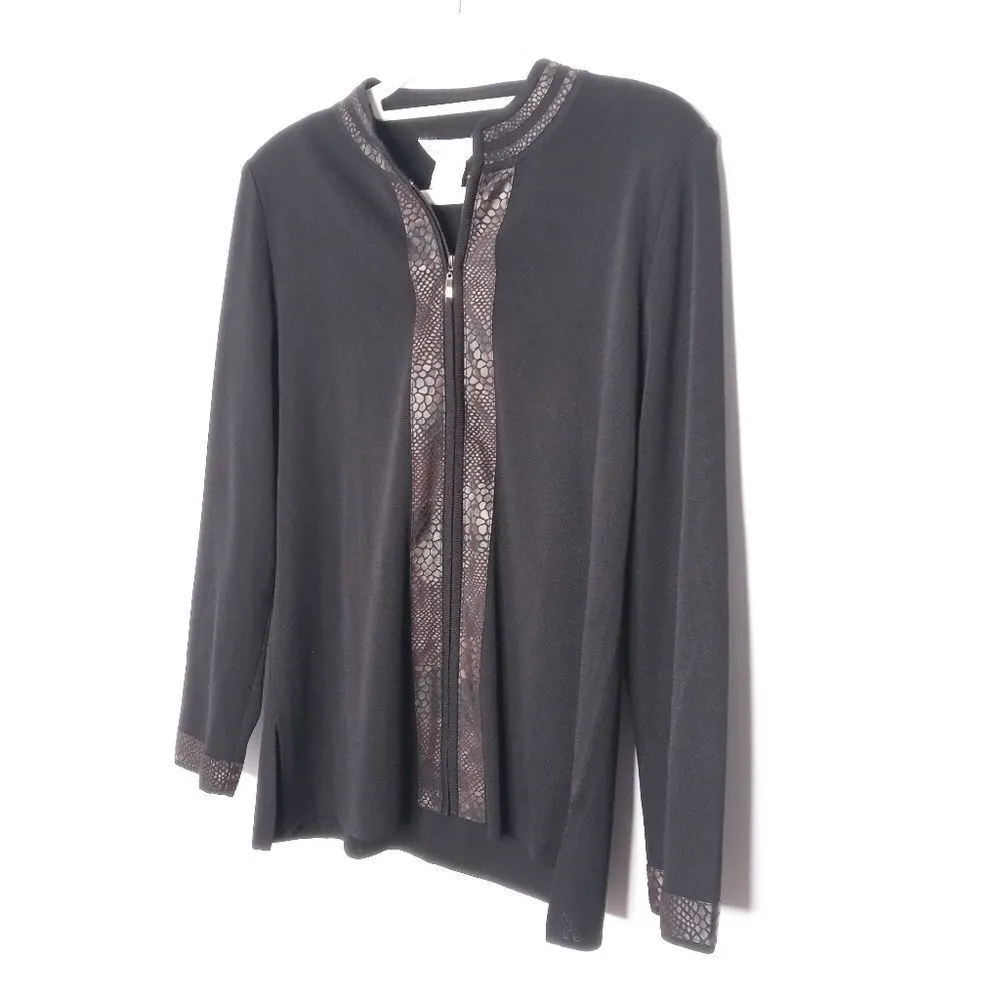 Misook zip up blouse size medium - Image 2