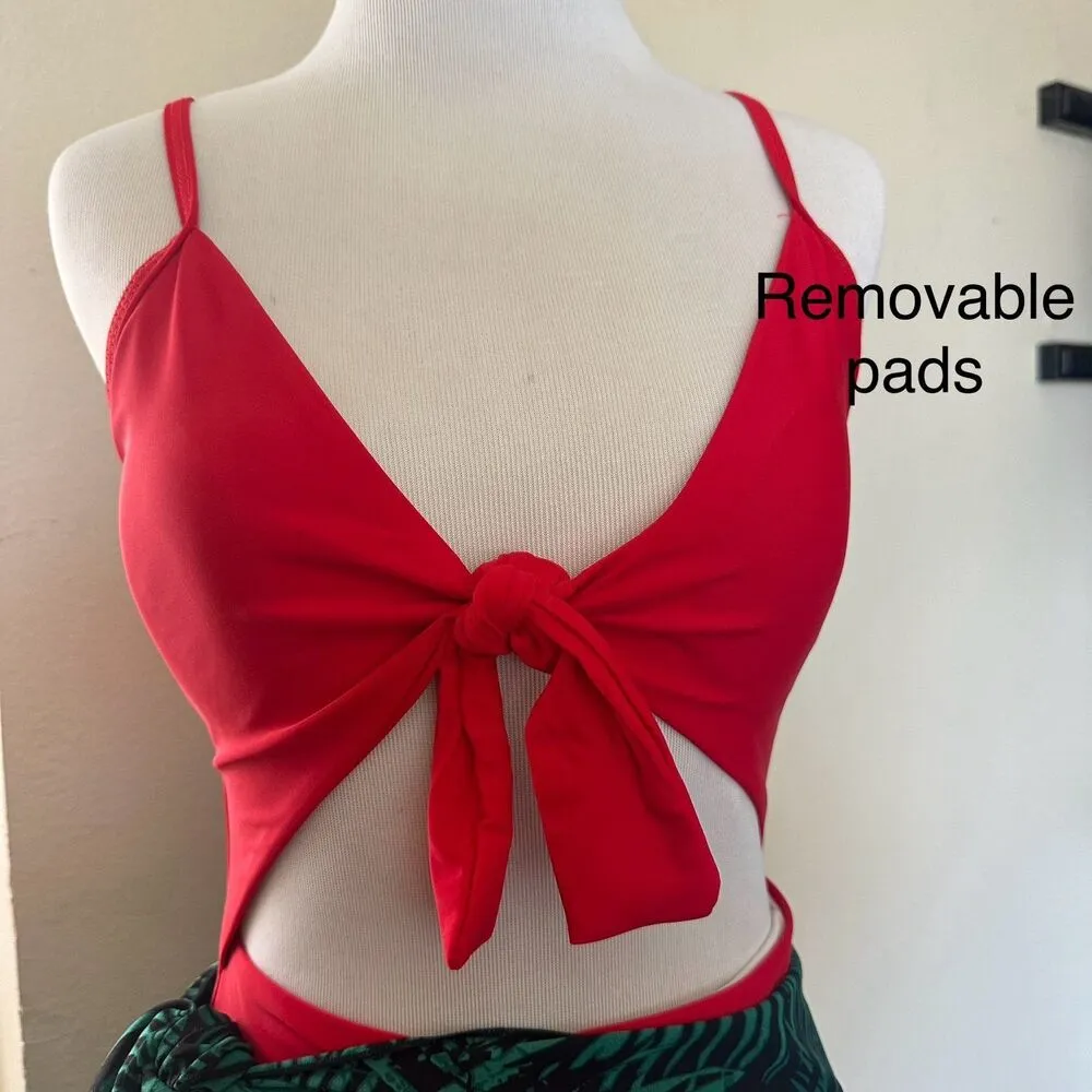 Women’s swimsuit set/ one piece and sarong bikini wrap Red - Image 3