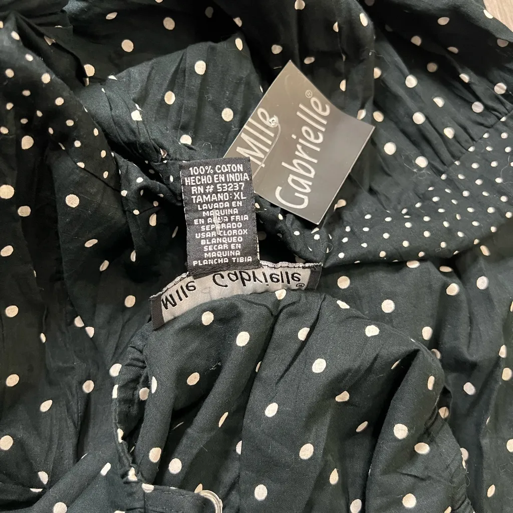 Mlle Gabrielle Black and White Polka Dot Midi Dress - Image 4