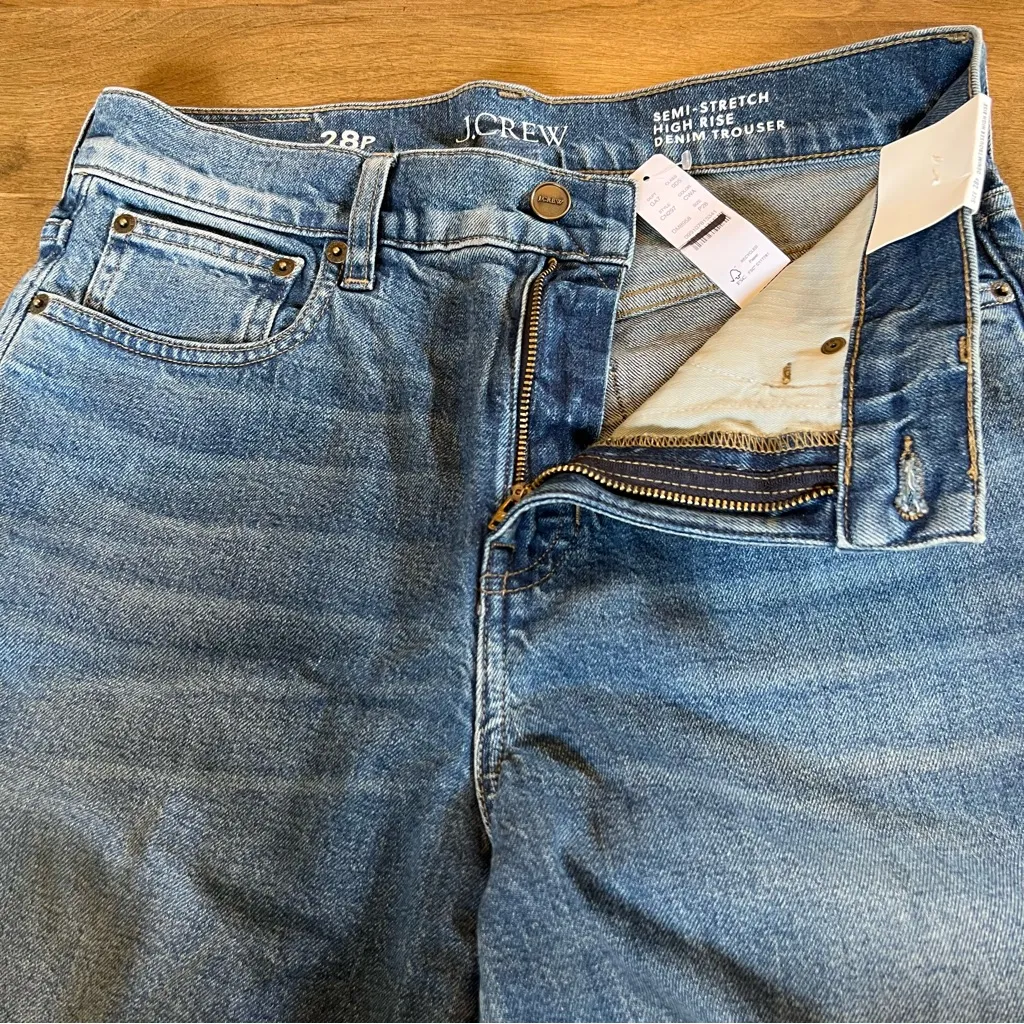 J. Crew Petite Trouser Jean in Charlotte Wash Blue Size 28P NWT - Image 9