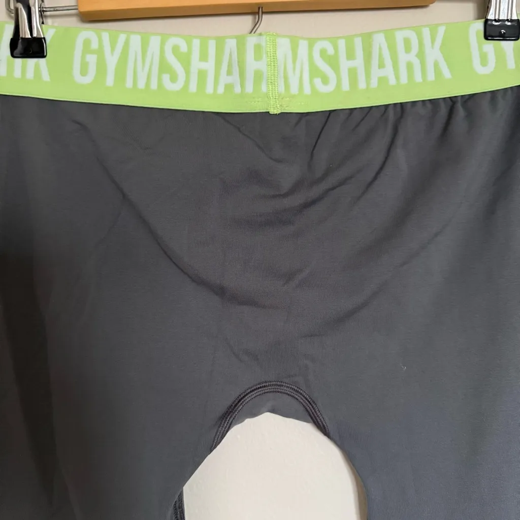 Gymshark Womens Seamless Cropped Leggings in Charcoal Gray Green Size L - Image 5