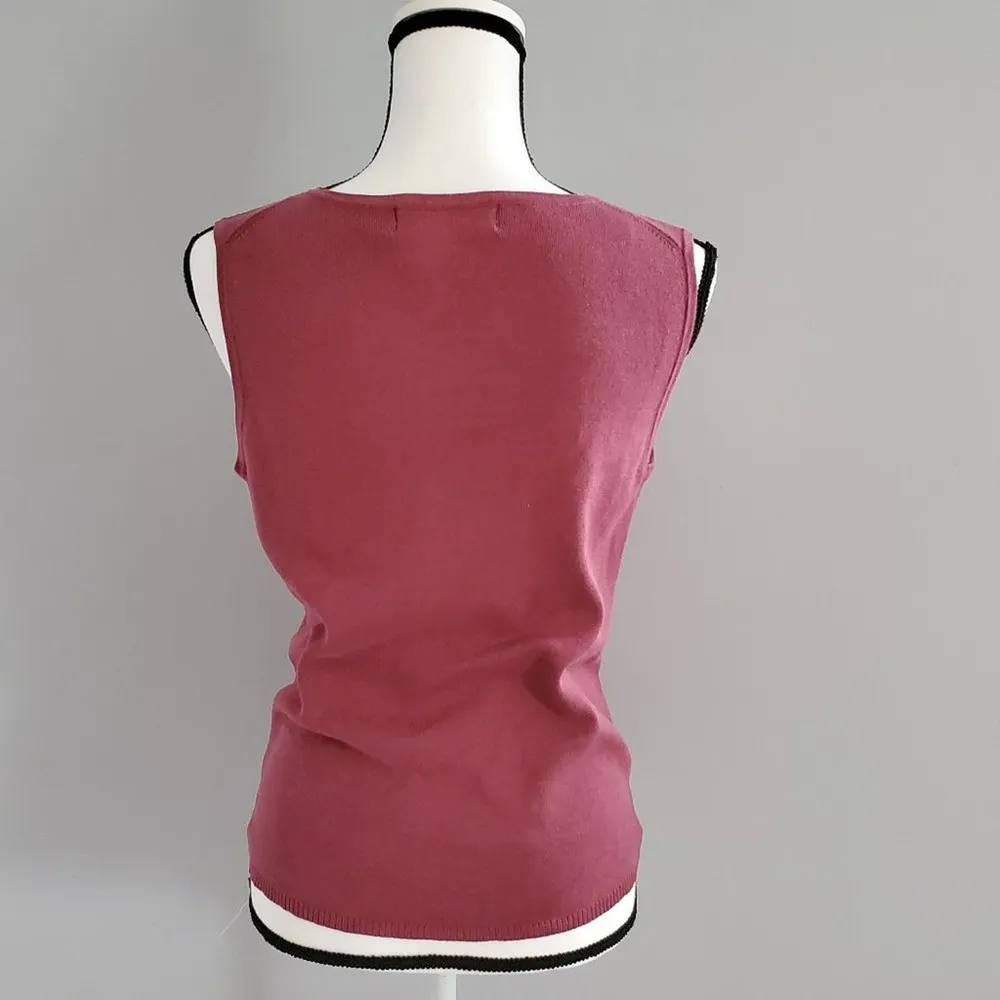 Geoffrey Beane Sport Sleeveless Silk Blend Purple Top M - Image 2