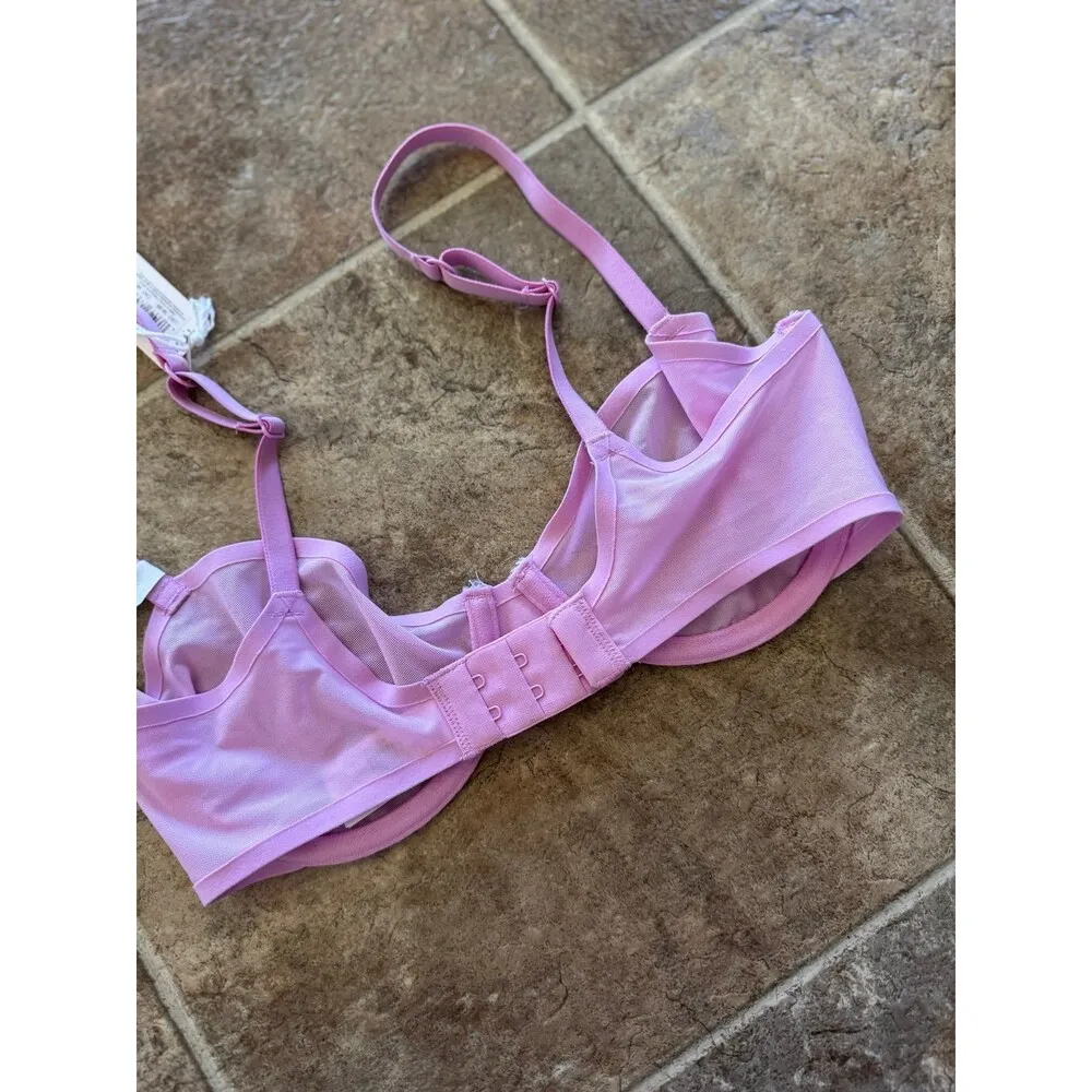 Aerie Smoothez Mesh Balconette Unlined Bra Raspberry Peak 32D - Image 8