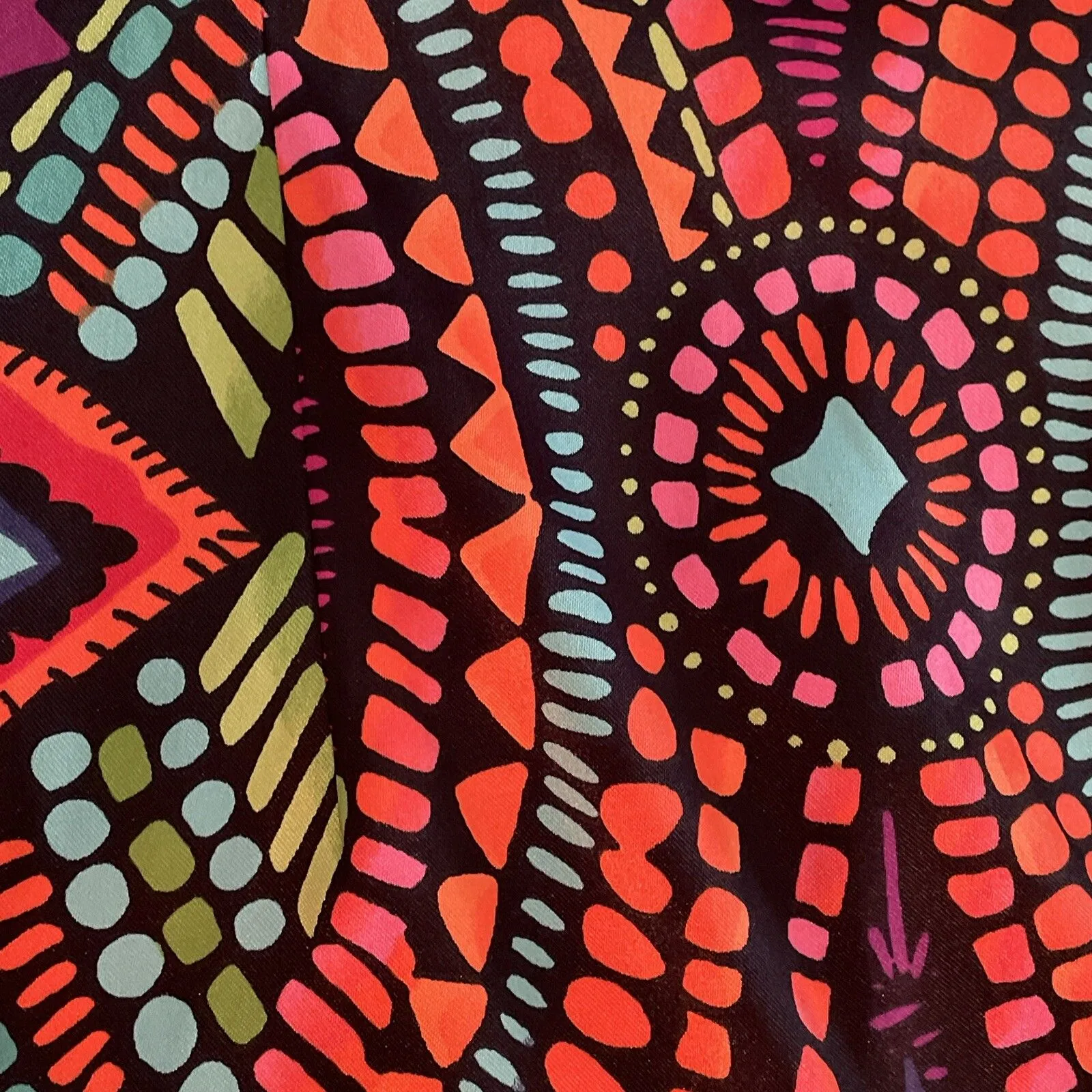 AGB Colorful Floral Geometric Shift Dress Womens Size 4P Groovy Black - Image 12