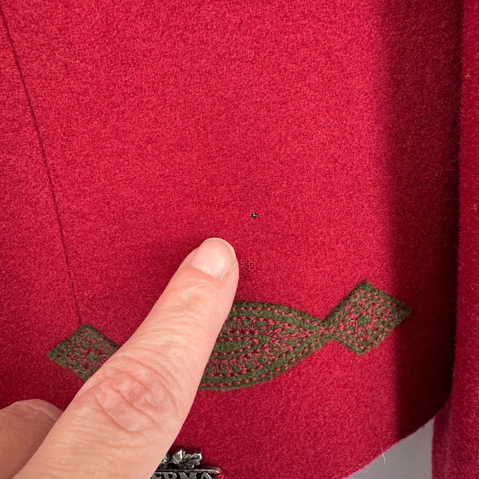 Vintage Echter Osterreichischer Loden Perma Austria Wool Military Jacket 46 Red Size undefined - Image 6