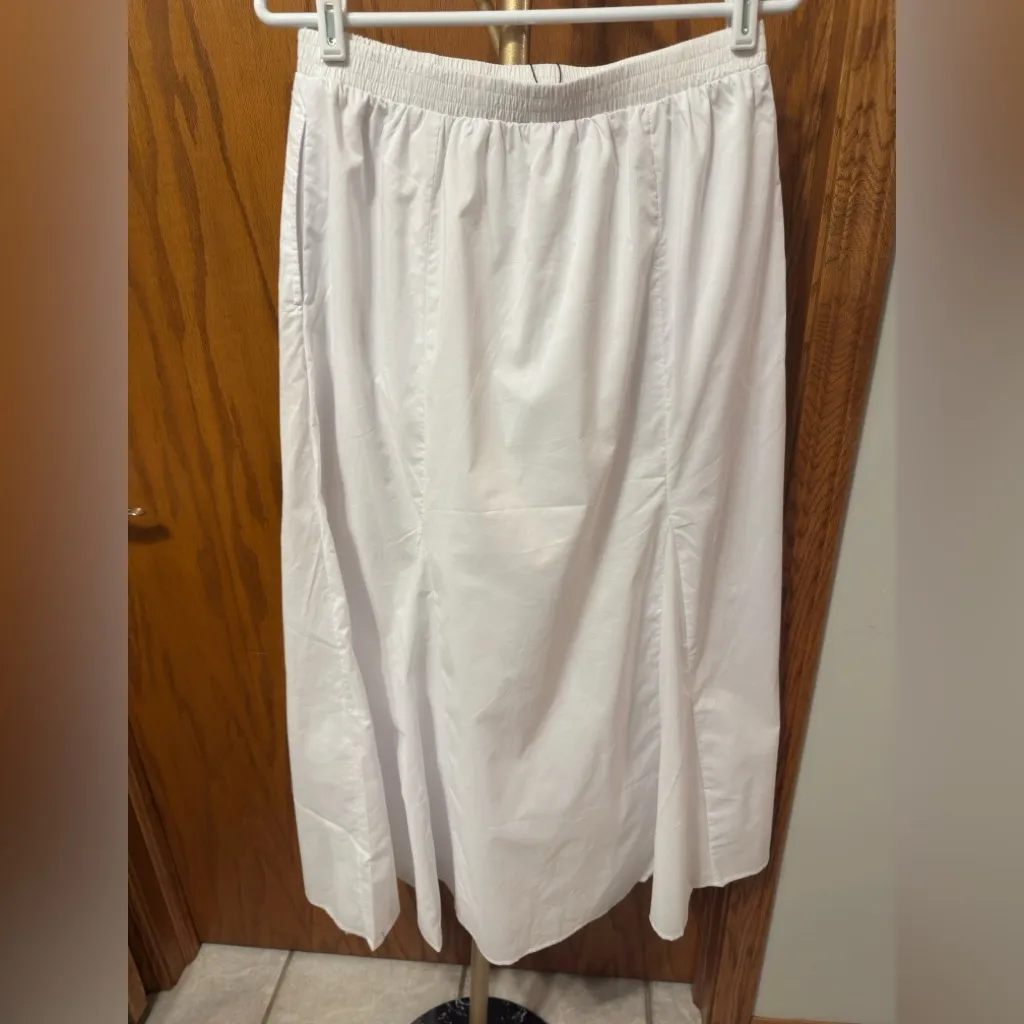 STEVE MADDEN karina elastic waist midi skirt in white- NWT Medium 100% cotton - Image 7