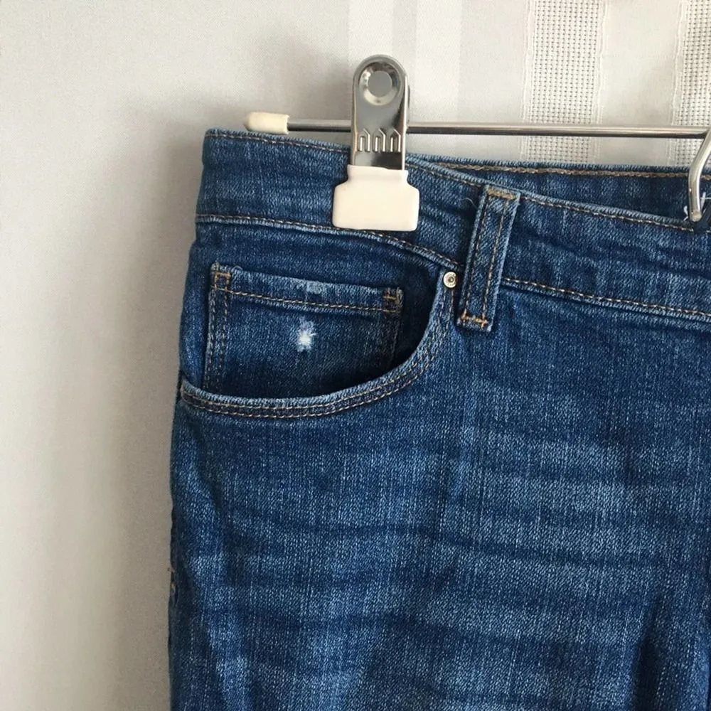 Style & Co. Slim Leg Cotton Denim Jeans 10P Blue Straight Pants Pockets - Image 4