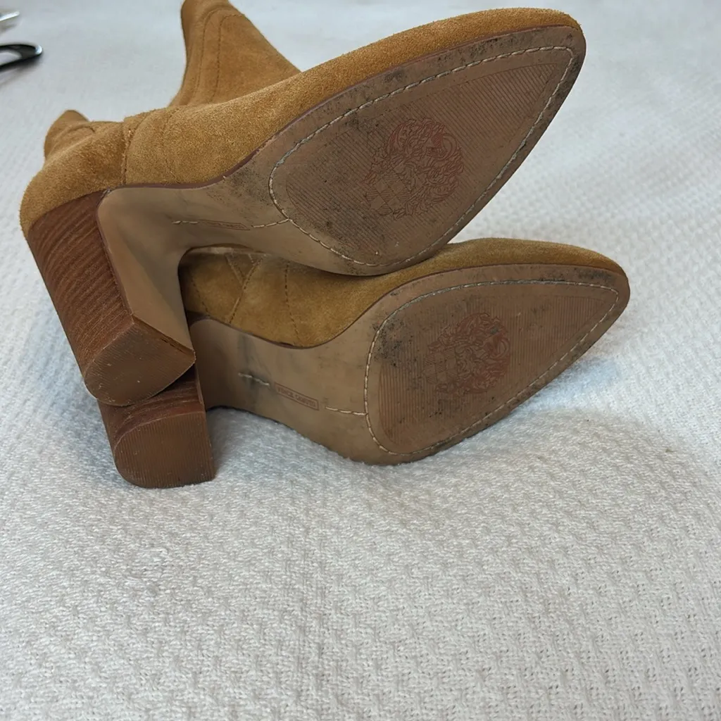 Vince Camuto Pointed Toe‎ High Heeled Booties Camel Suede size 6.5 - Image 13