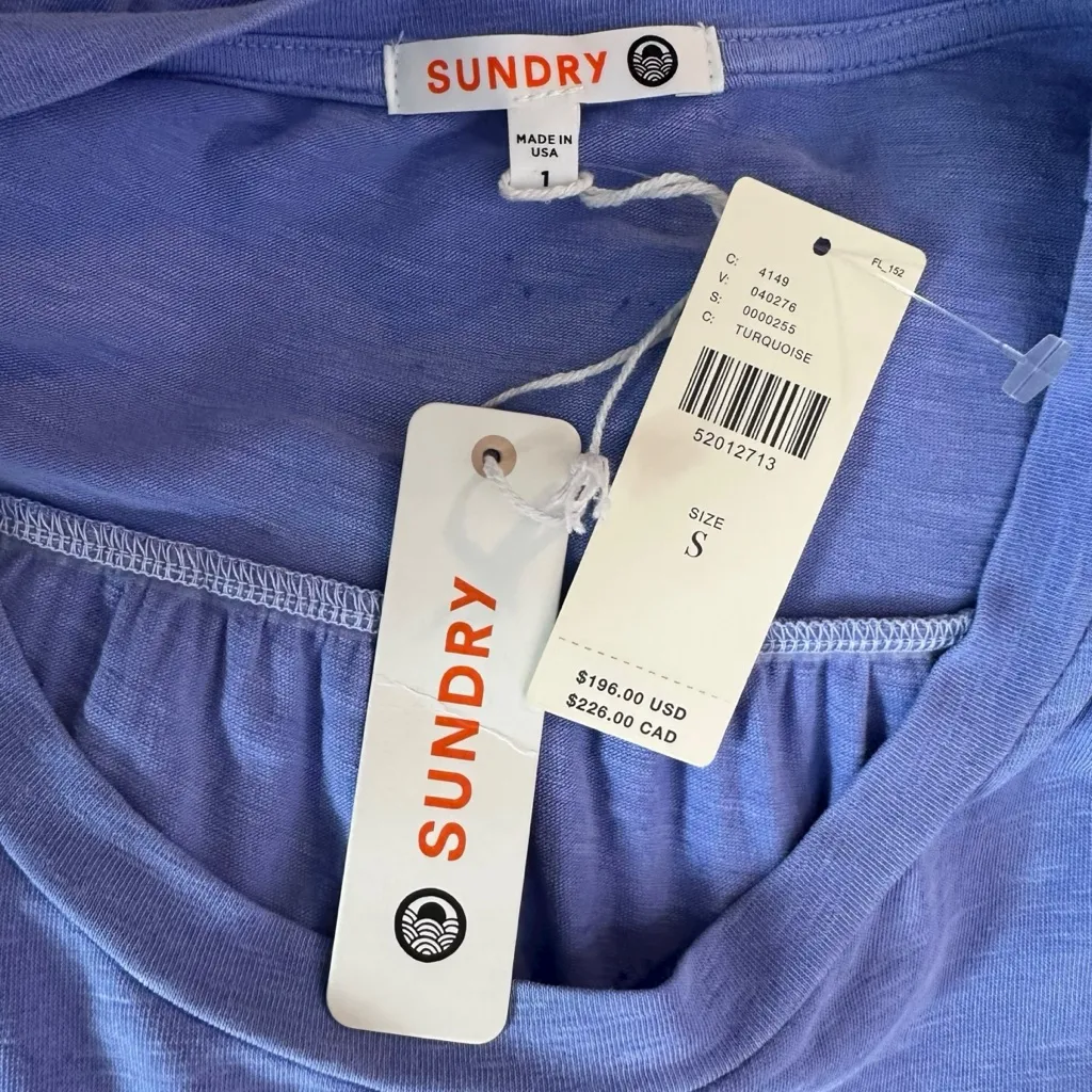 Anthropologie Sundry Tiered Maxi Midi Dress Turquoise Size Small NWT - Image 5