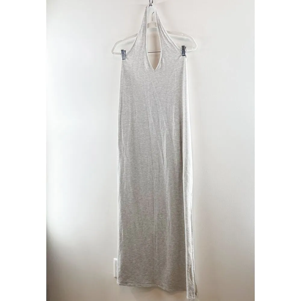 Saturday Sunday Anthropologie Halter Maxi Slip Dress Heather Gray Medium - Image 9