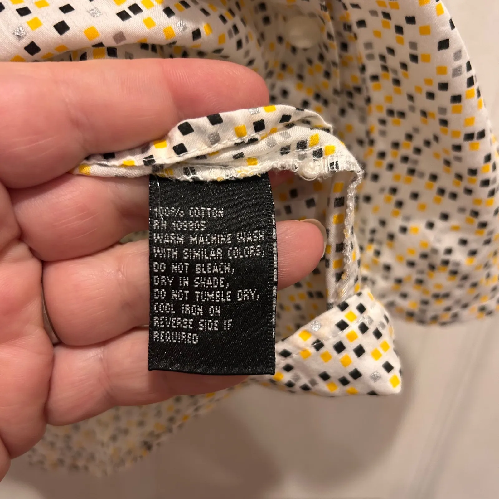 Essentials by Milano Women's Size L Button Up Blouse Mod Peter Pan Collar Retro White Size L - Image 9