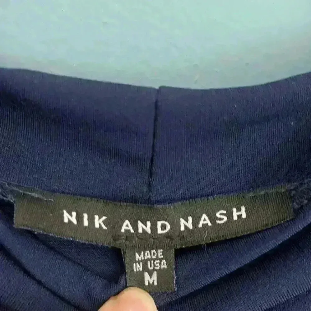 Nik and Nash navy blue and white sleeveless lightweight dress women’s size M - Image 2