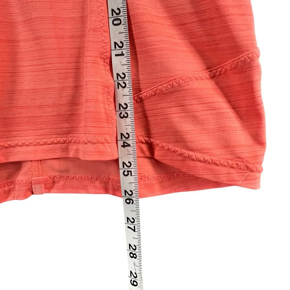 Athleta Pacifica Tank Top Womens M Coral Half Zip Ruched Stretch Beach UPF50+ - Image 7