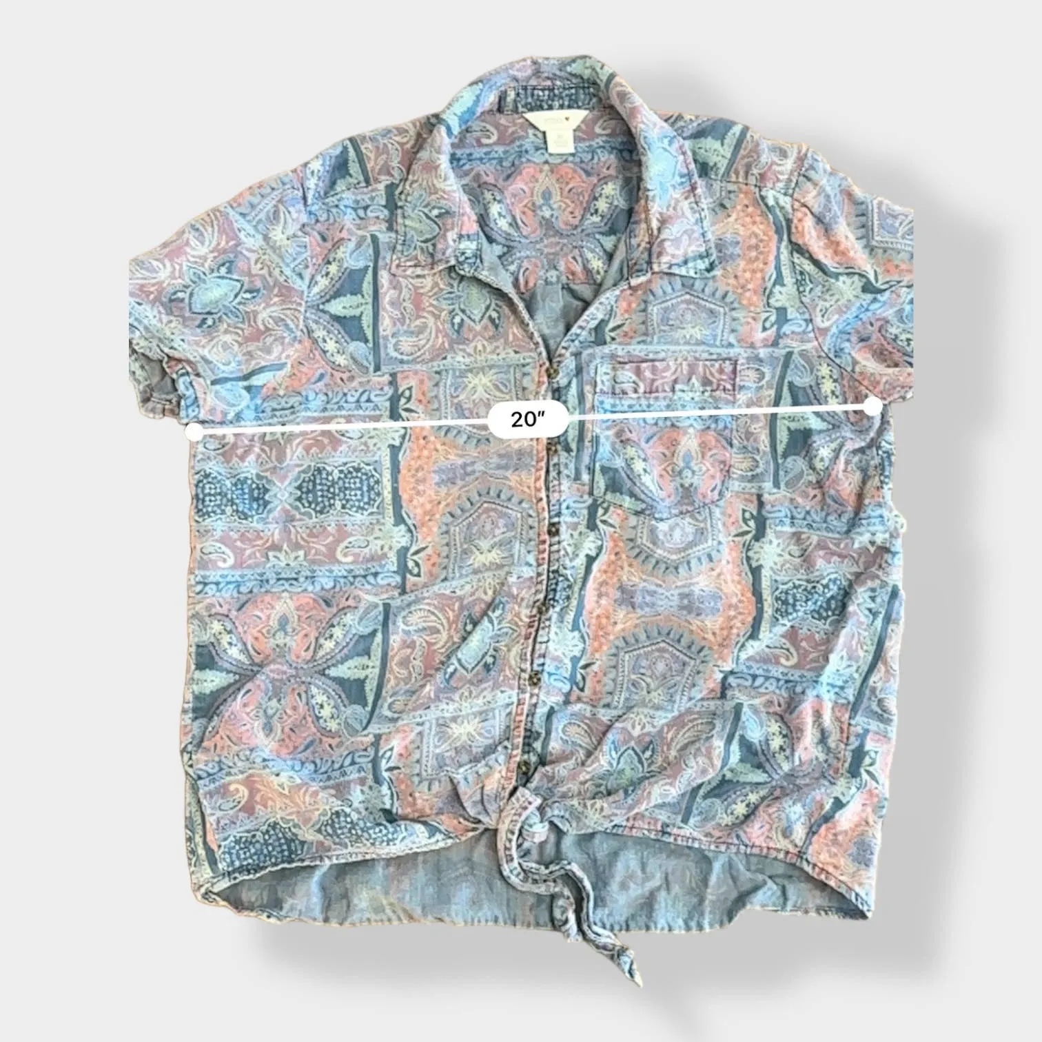 Intro Paisley‎ Floral Byo front Top Size M Blue Size M - Image 4