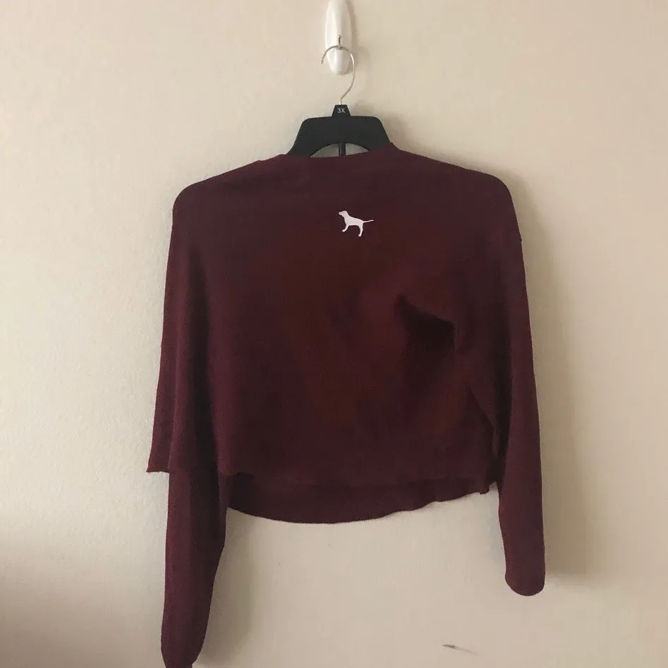 PINK Victoria’s Secret Maroon VS Crew Neck - Image 4