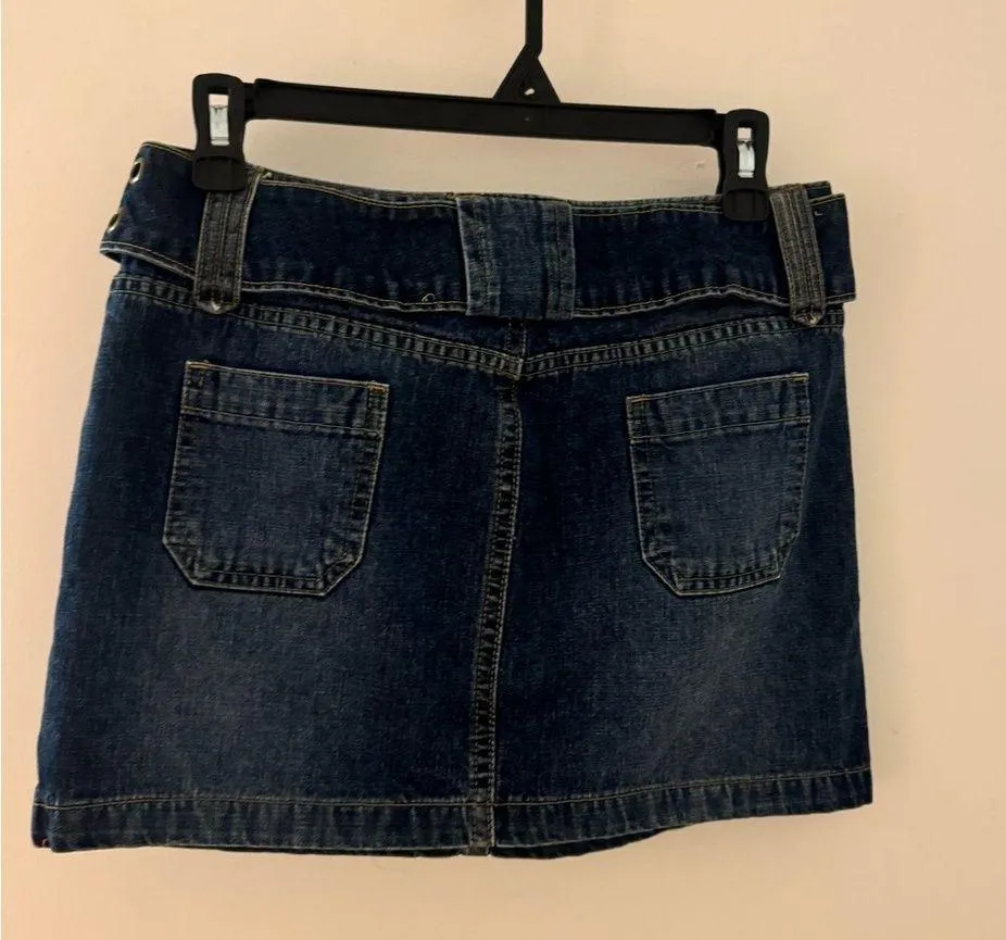 adorable vintage denim mini skirt size 1 with cute belt - Image 3
