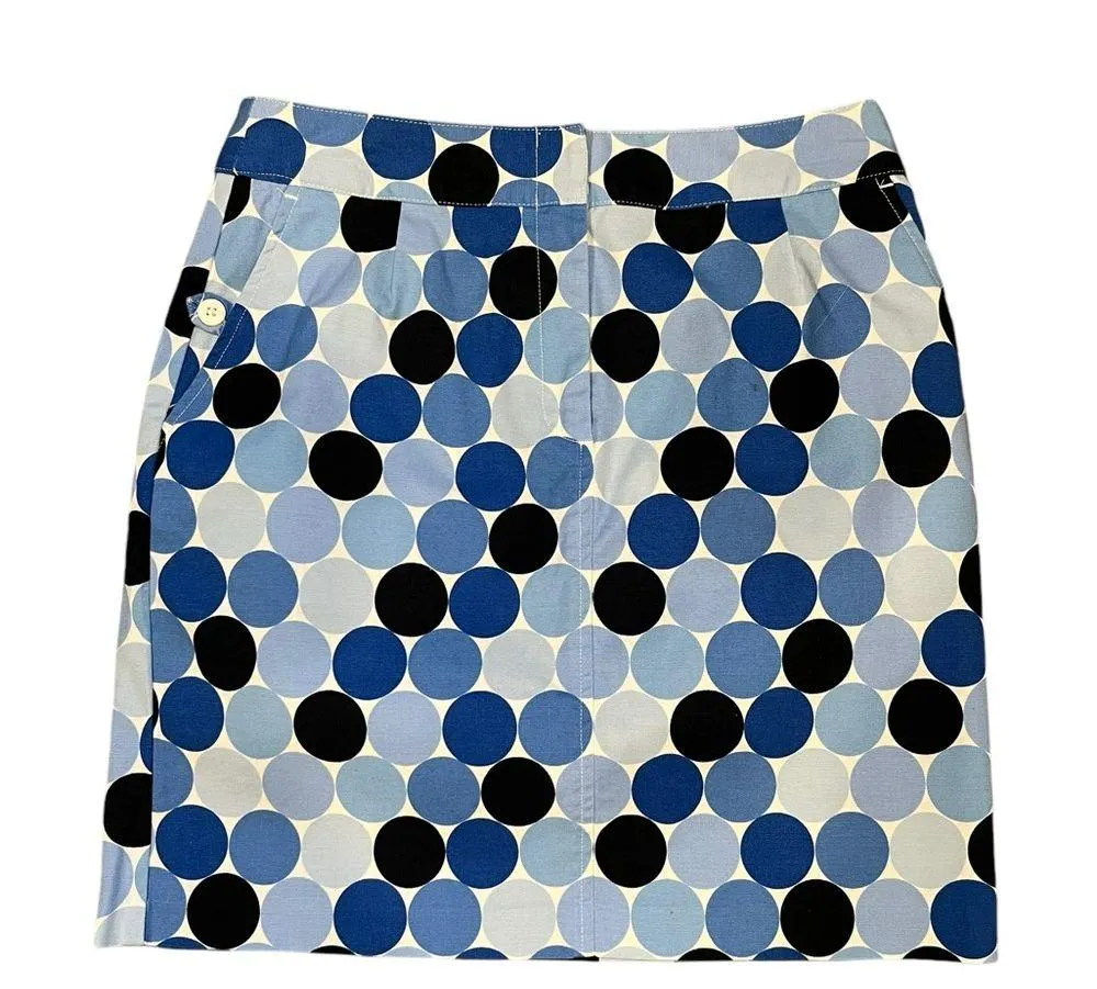 Vintage Talbots Petites Stretch Cotton/Spandex Geometric Skirt Made In Hong Kong - Image 4