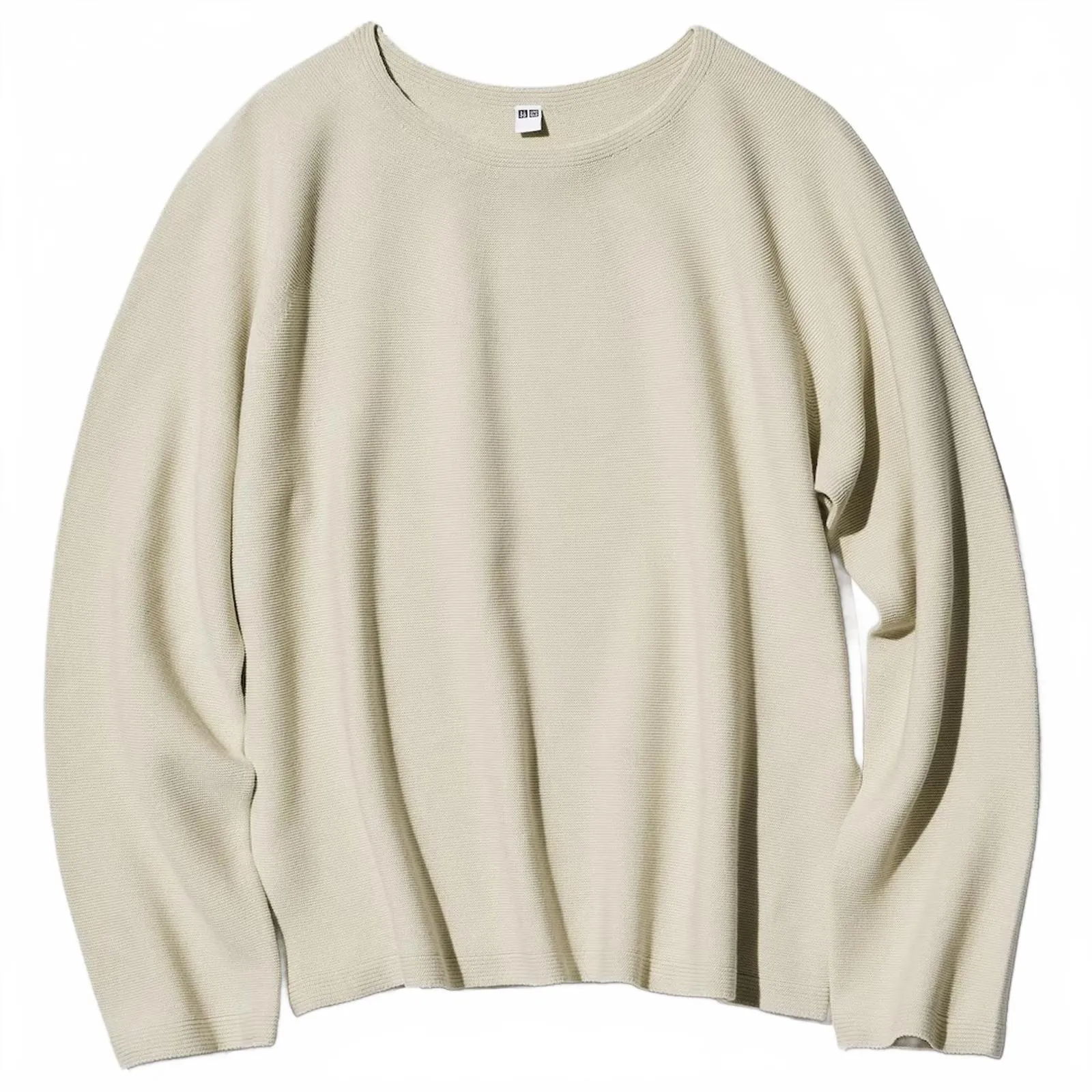 Uniqlo 100% Cotton 3D Knit Cotton Sweater Beige NWT XL - Image 3