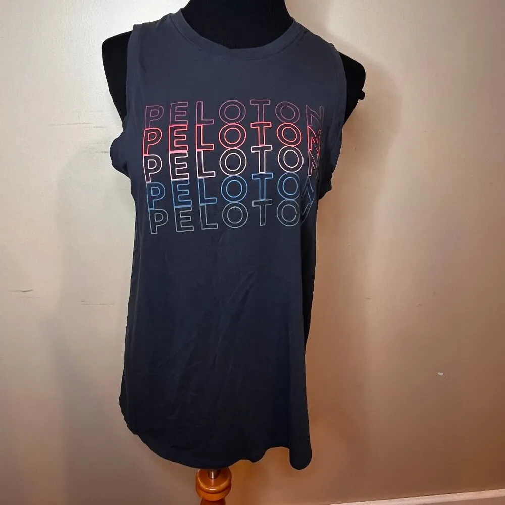 Peloton Agility Racer Logo Tank Top - Black Size Medium Biking Bike Bicycle Tee - Image 3