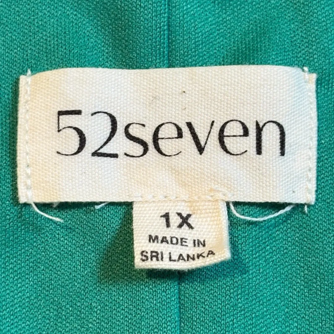 52seven Green Swiss Dot V Neck Tiered Ruffle Hem Babydoll Dress Plus Size 1X‎ - Image 9