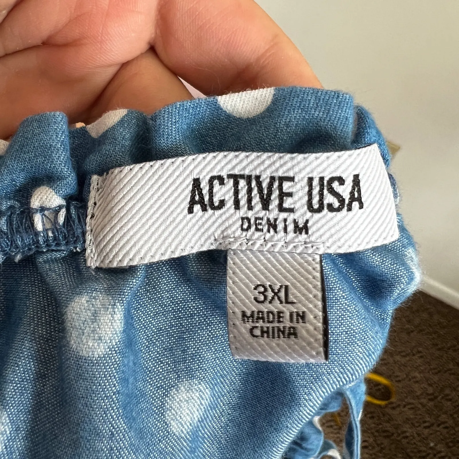 Denim Polka Dot Top,‎ Y2K, Coquette, Retro, Indie Sleaze, Cottagecore, 3XL - Image 4