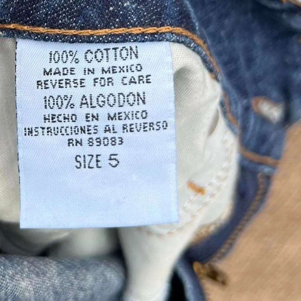 vintage L.e.i Low Rise Denim Cut Off Y2K Style short Jean Shorts Women's Sz 5 Blue - Image 5