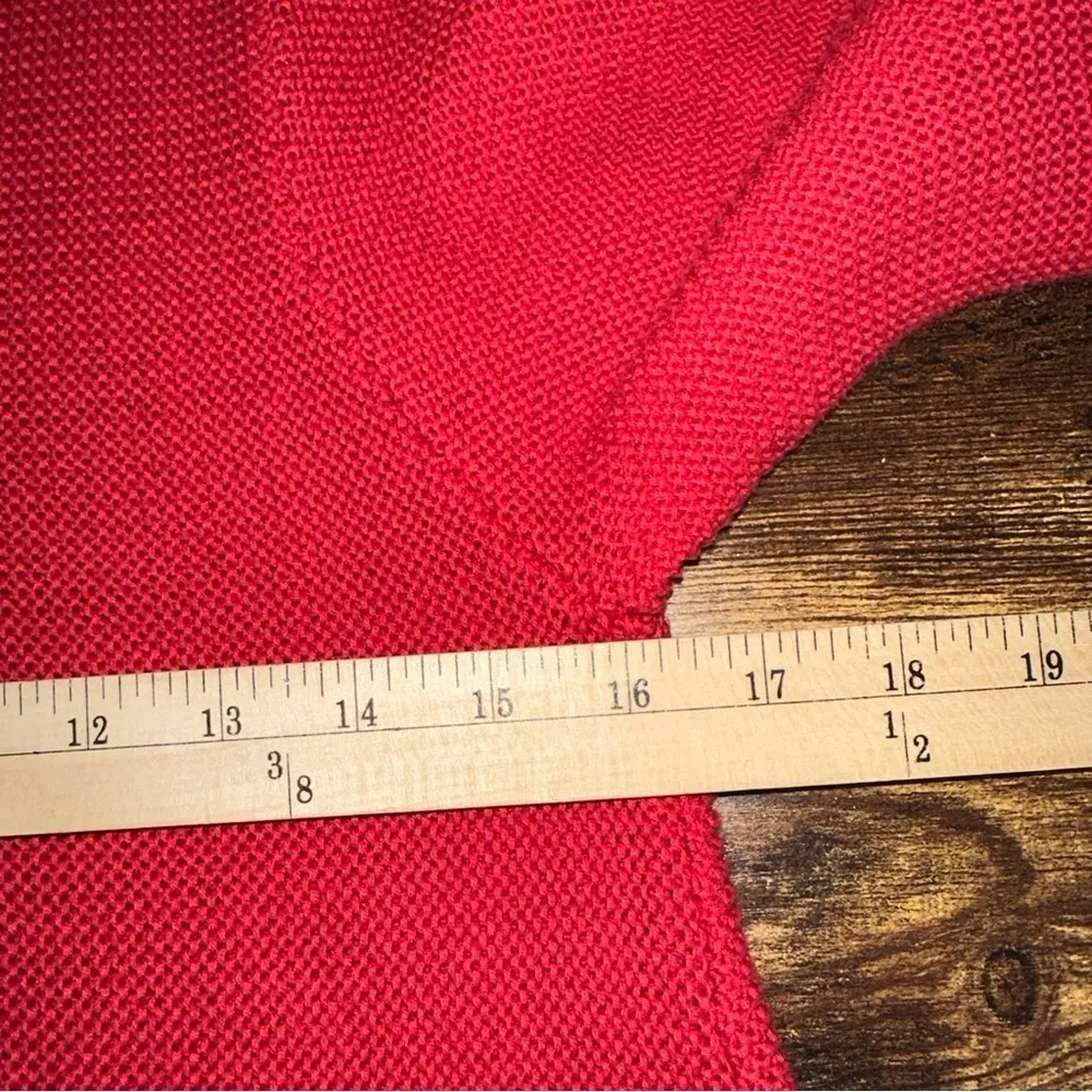 Habitat Sweater Womens Small Red Peruvian Double Knit V-Neck Festive Y2K Boho - Image 5