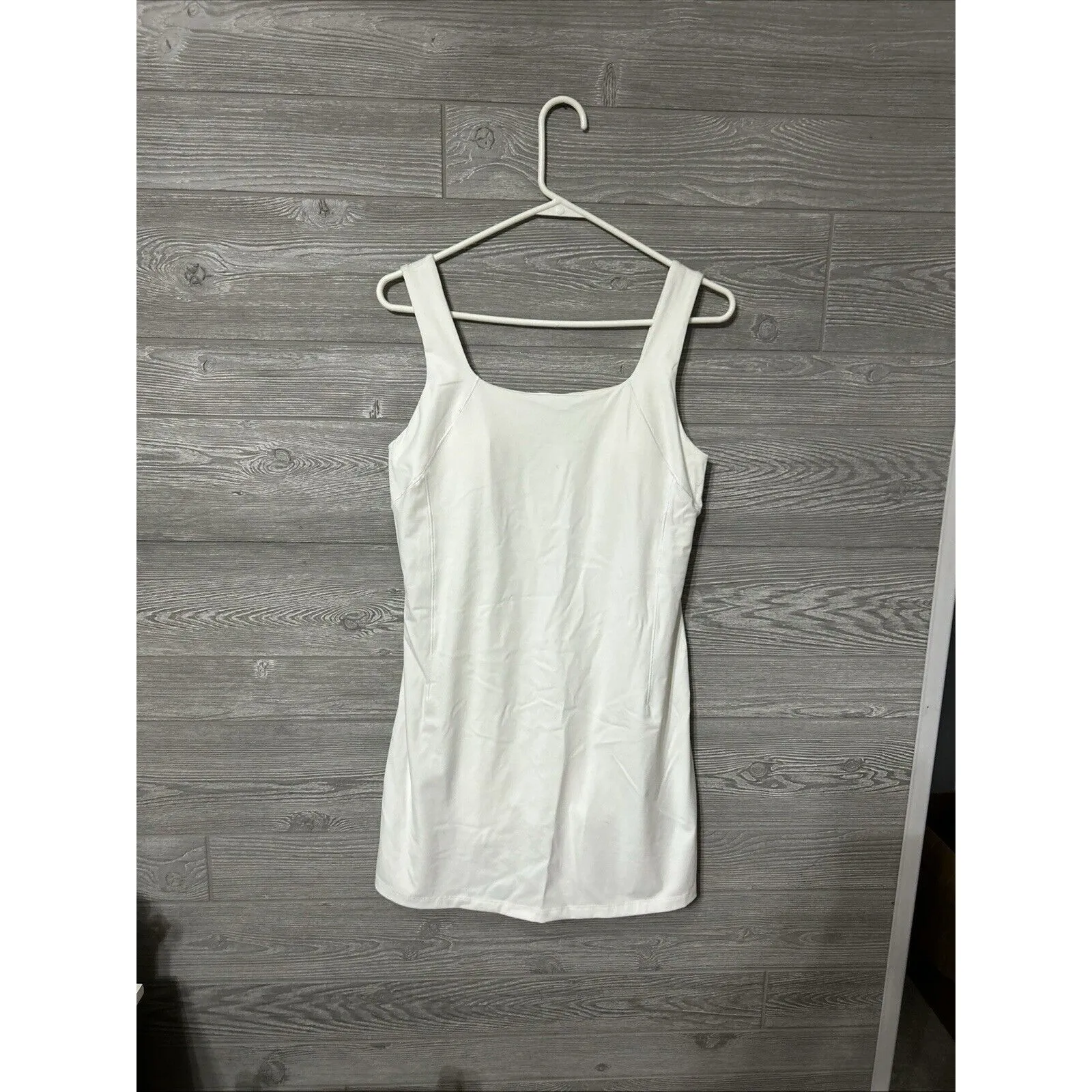 Calia Bodysuit Dress‎ Mini Shift White Sz XL Inspire Scoop Back Built In Pockets - Image 4
