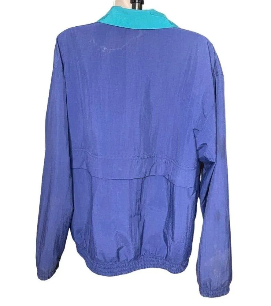 Vintage American Saddlebread Windbreaker Jacket Blue Green Y2K Size Small u - Image 6